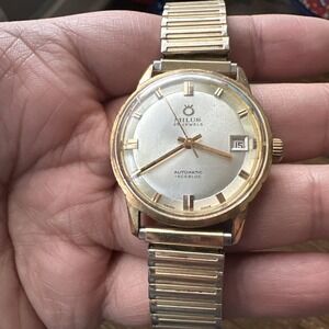 Working Milus 25 Jewels Automatic‎ Men's Watch Gold Filled Case 30144 BR Rare